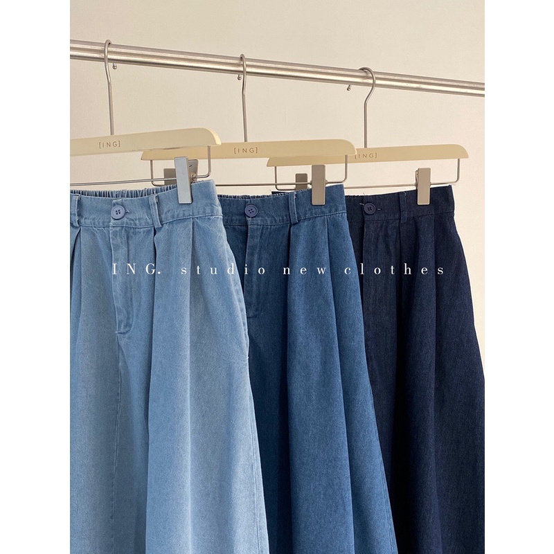 CHÂN VÁY BÒ XÒE CHUN SAU CHO NỮ