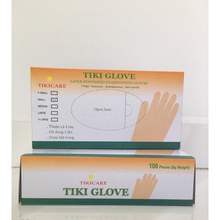 Hộp 100c Găng Tay Y Tế Có Bột Latex Powdered Examination Gloves size S