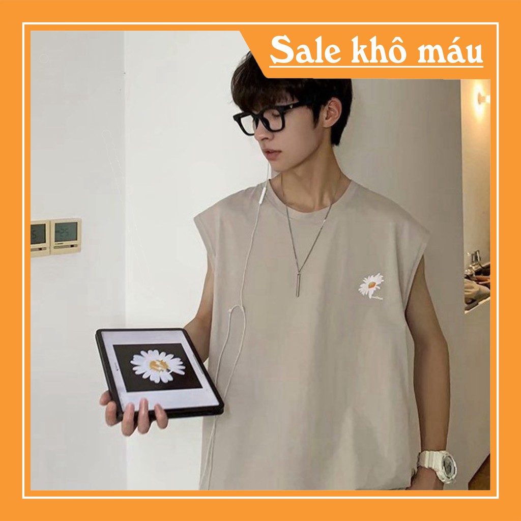 Áo thun sát nách Hoa Cúc form rộng tanktop nam nữ ulzzang siêu hot