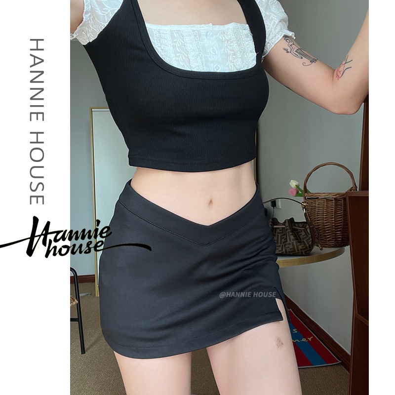 Áo Thun Tay Ngắn Cổ Vuông Giả Hai Lớp Thời Trang Cho Nữ