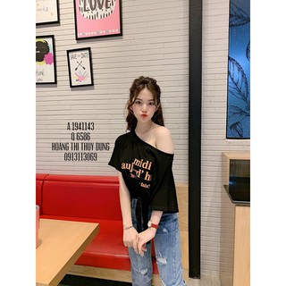 Áo Kiểu Nữ💥𝑭𝑹𝑬𝑬𝑺𝑯𝑰𝑷💥Áo Lụa Lệch Vai Cột Nơ Eo,Áo Kiểu Nữ,LY STORE