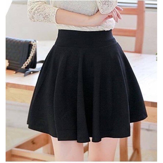 Chân Váy Ngắn Xòe màu Đen lưng Thun co giãn có quần bên trong chất Umi | BigBuy360 - bigbuy360.vn