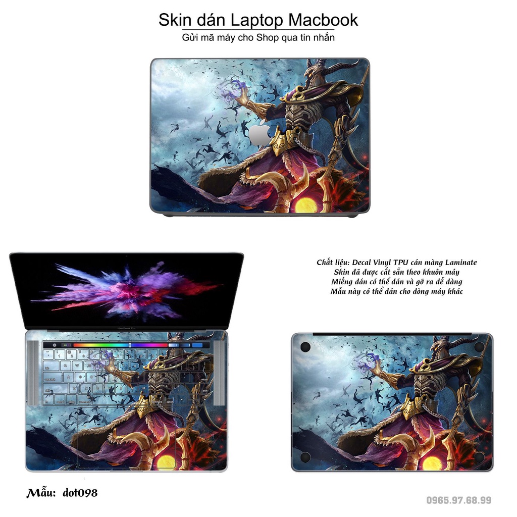 Skin dán Macbook mẫu Dota 2 (đã cắt sẵn, inbox mã máy cho shop)