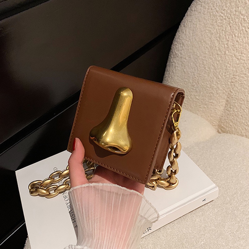 IELGY Túi Đeo Vai Hình Vuông Cỡ Nhỏ Phối Dây Xích Thời Trang Cho Nữ