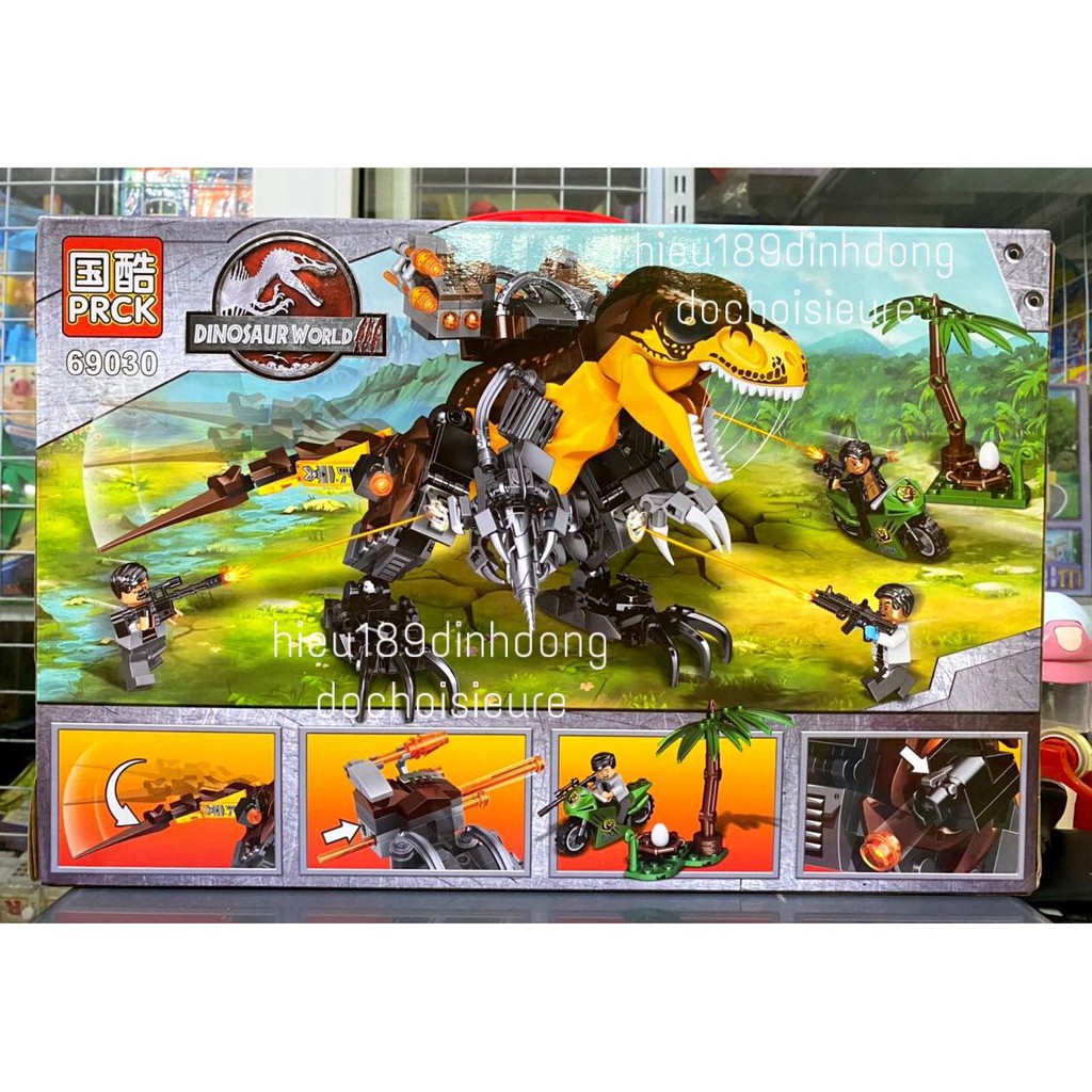 Lắp Ráp xếp hình Lego Jurassic World Dinosaur 69030 : Khủng long bạo chúa t rex chiến đấu hiện đại 369 mảnh