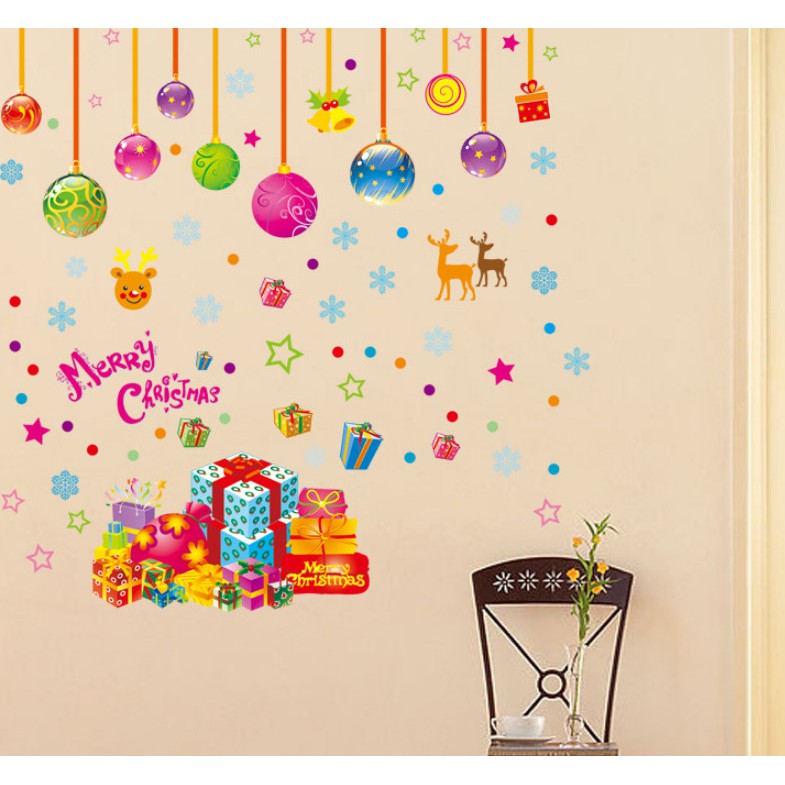 Decal trang trí Đêm Giang Sinh sắc màu cho Bé