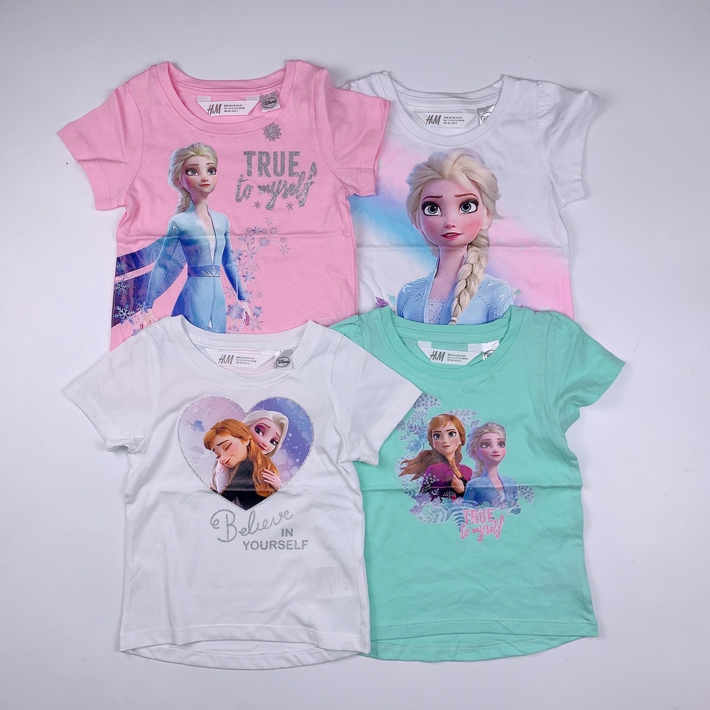 Áo cotton HM Elsa nhiều hình BG 2-10y