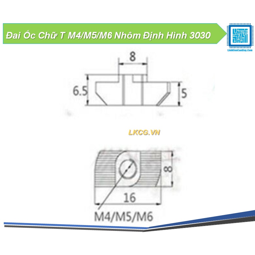 Đai Ốc Chữ T Nhôm Định Hình 3030