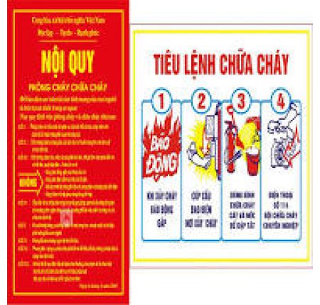 Bảng Tôn Bộ Nội Quy, Tiêu Lệnh Pccc, Cấm Lửa, Cấm Thuốc