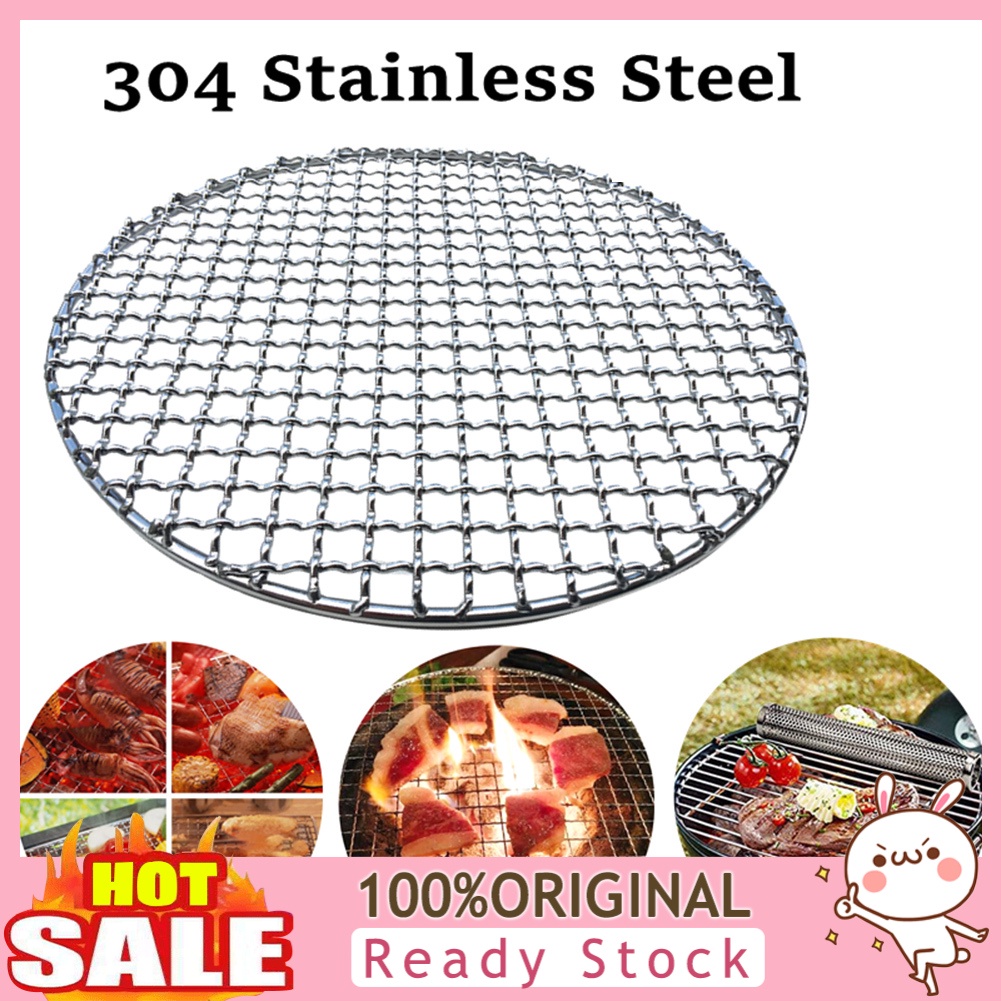 Vỉ nướng BBQ hình tròn bằng thép không gỉ chống dính tiện dụng
