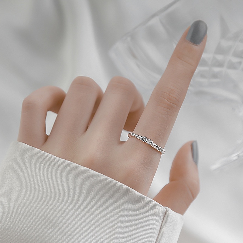 Đơn giản thời trang cao cấp Hàn Quốc Rhinestone nữ mở nhẫn