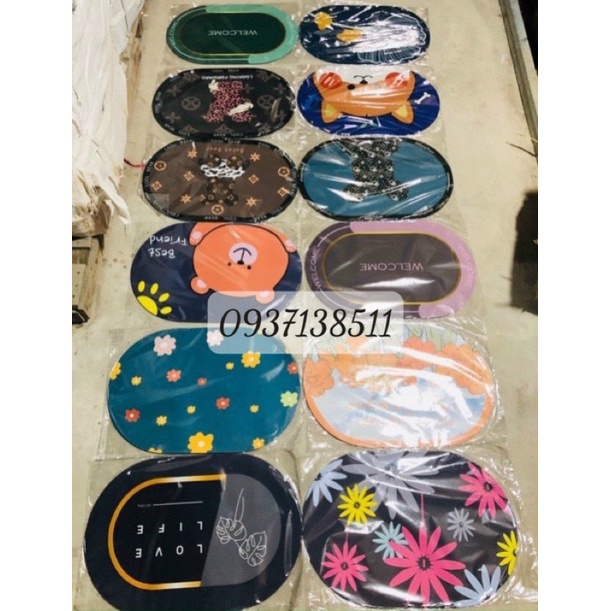 Thảm Dậm Chân Silicon, Thảm siêu thấm hút BATHMAT Siêu Mềm, Thấm Nước Tốt Chất Liệu Chống Trượt