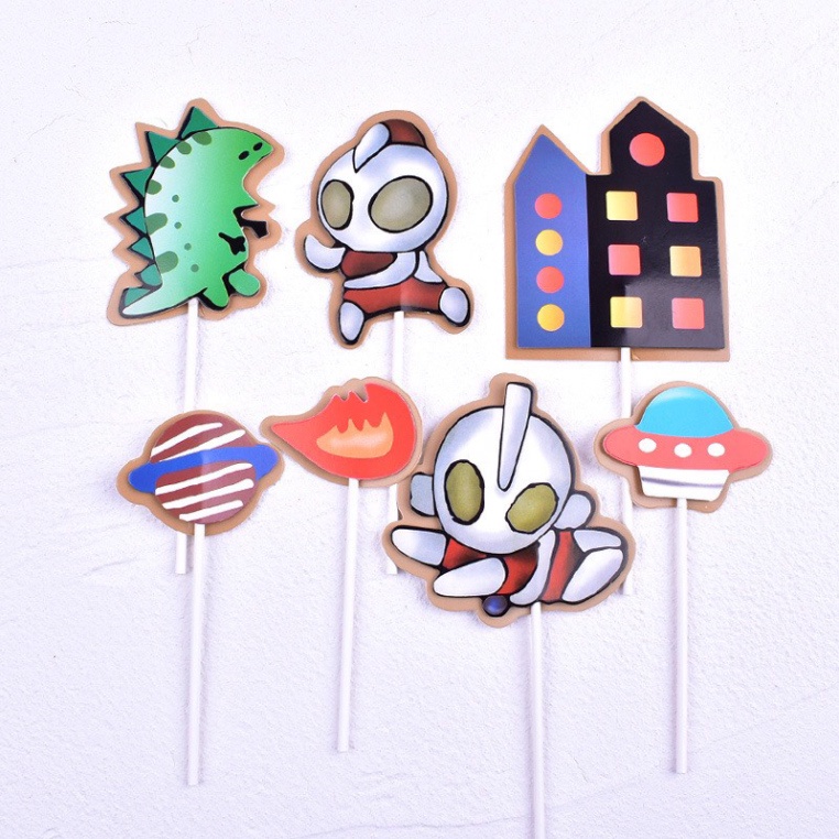 Topper cắm người ngoài hành tinh trang trí bánh kem, trang trí bánh sinh nhật