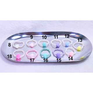 (có sẵn) nhẫn hạt cườm trái tim ulzzang trendy Hàn Quốc beaded ring