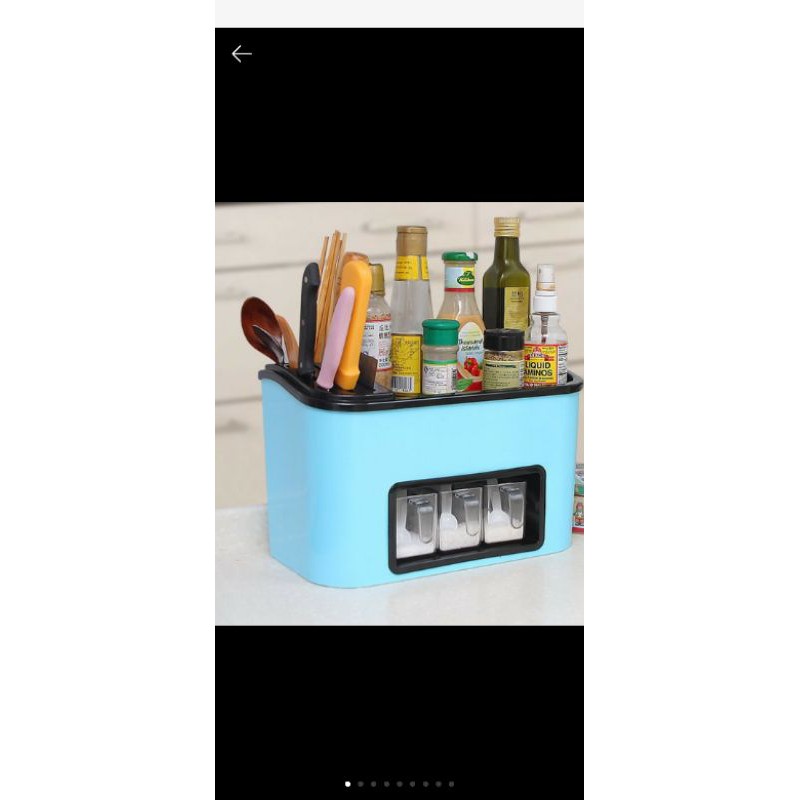 Khay để gia vị nhà bếp có chỗ cắm dao hàng Việt Nhật