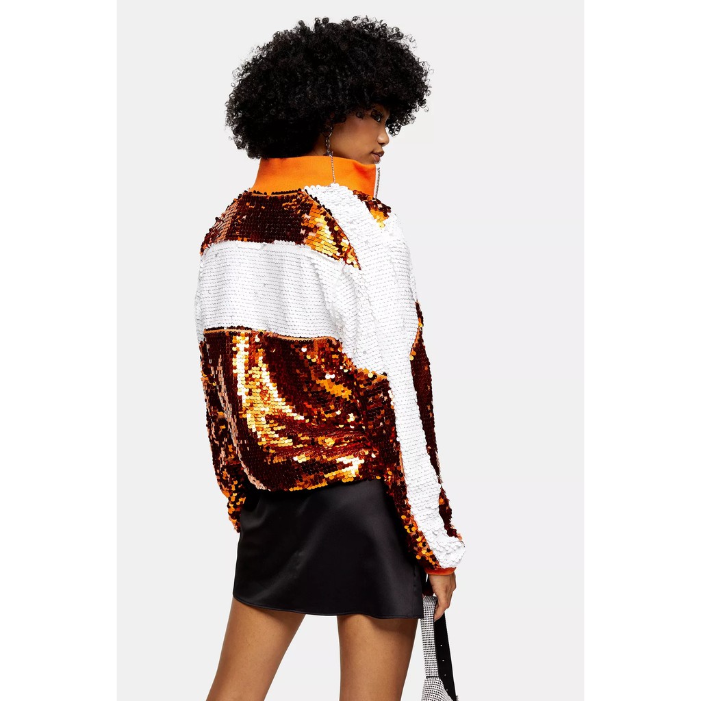 Áo khoác bomber Topshop sequin UK6