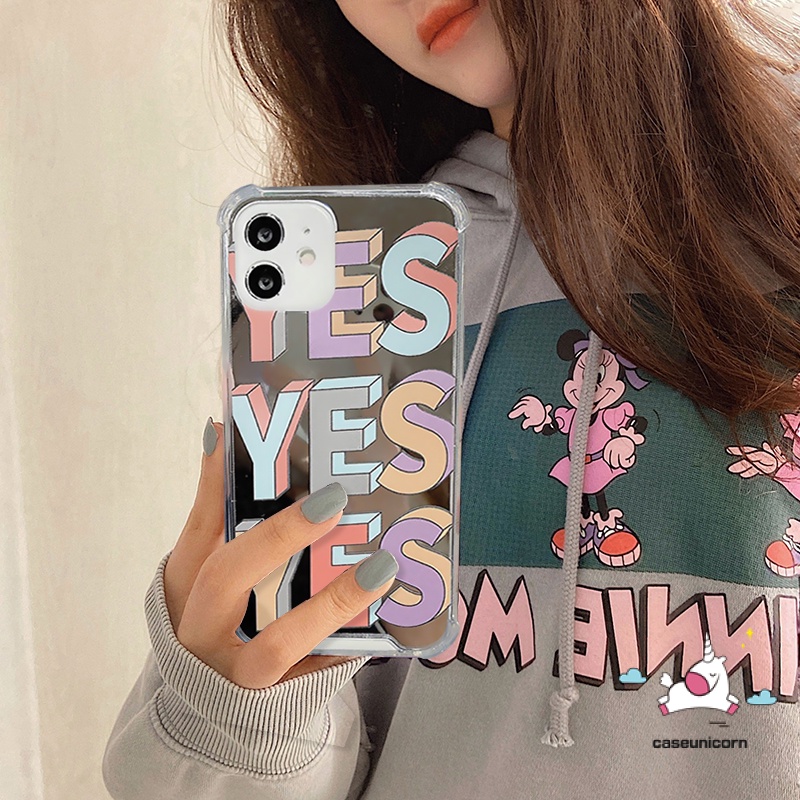 Ốp Điện Thoại Mềm Tráng Gương Chống Sốc In Chữ Tiếng Anh Cho IPhone 7plus 8plus 11 13 12 Pro Max X XS Max XR SE 2020 7 8 Plus