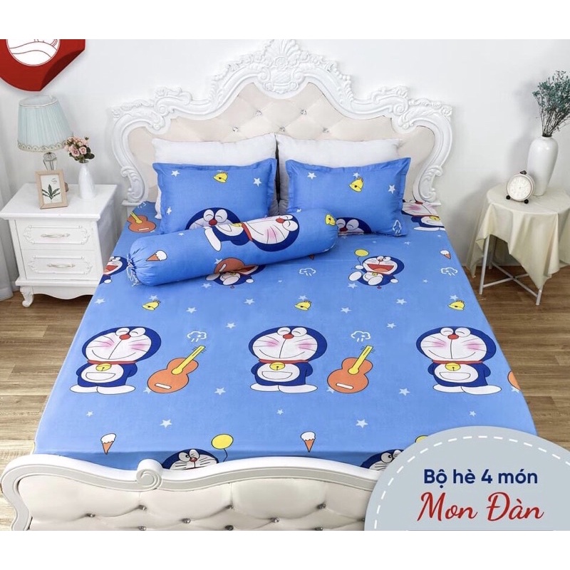 Bộ Ga + 2 Vỏ Gối Mùa Hè 3 Món Cotton Poly ( Mẫu Hoạt Hình )