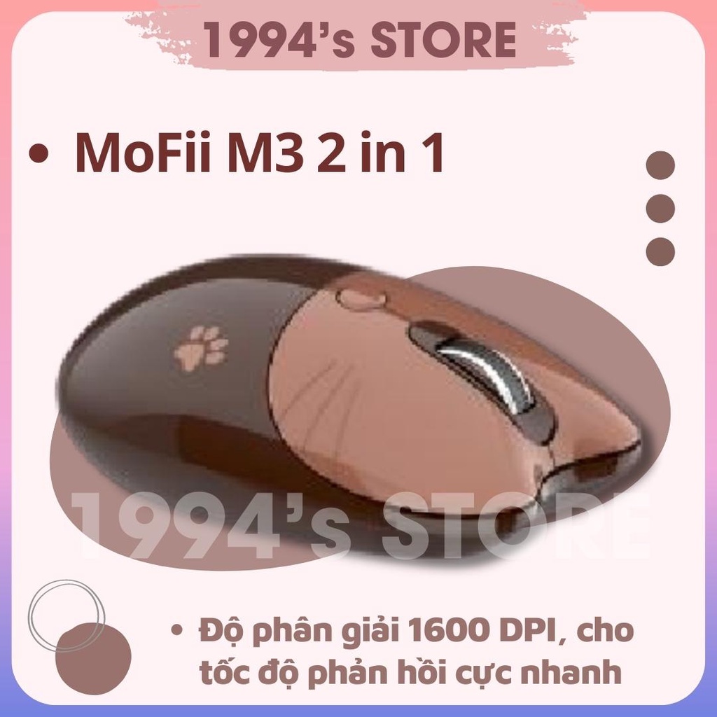 Chuột ĐA KẾT NỐI bluetooth + không dây Ferris Hand M3 MOFII nhiều màu xinh xắn dễ thương - Bảo hành 12 tháng