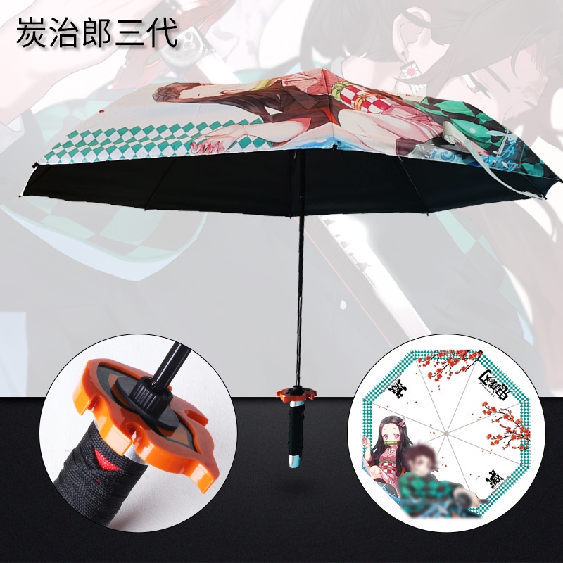 Sy2 Dù Che Mưa Nắng Chống Tia UV Họa Tiết Demon Slayer Nichirin Tanjirou Zenitsu Shinobu YS2