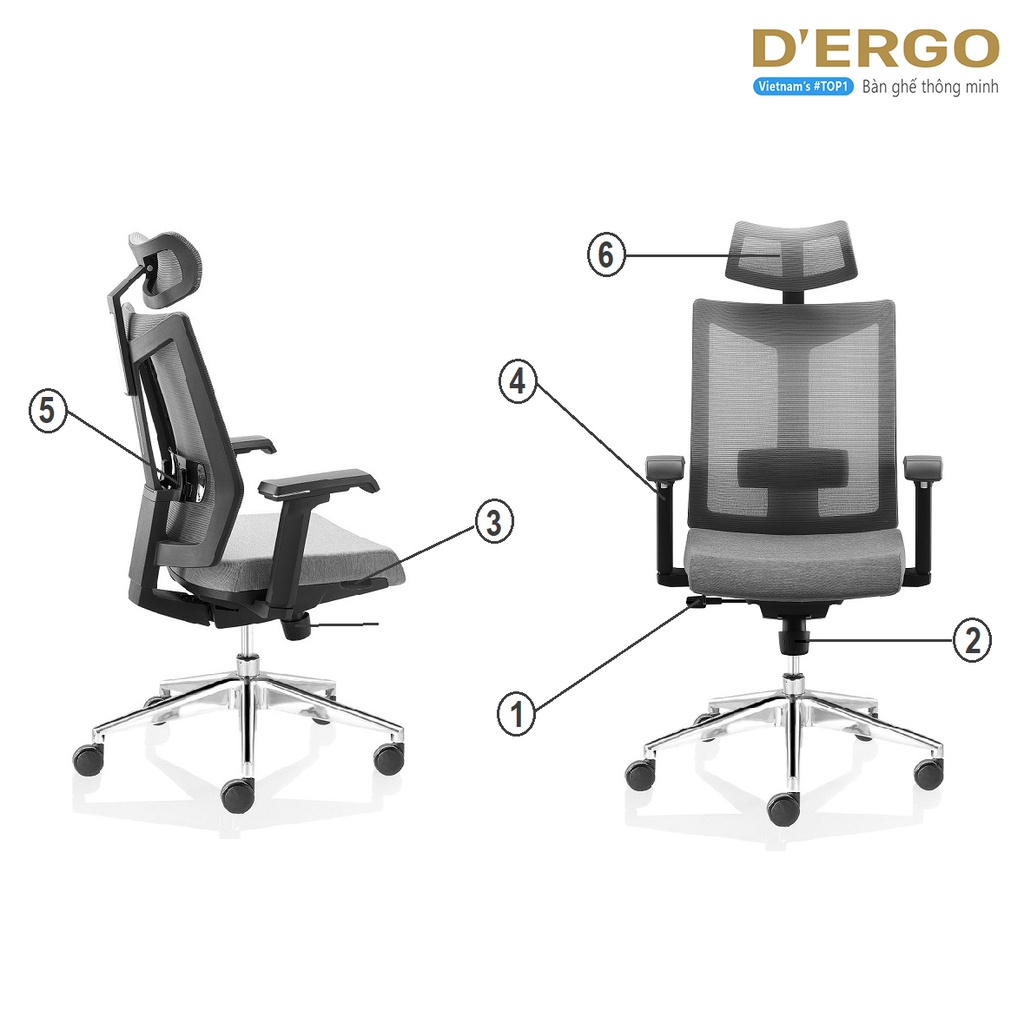 Ghế Ngồi Làm Việc Văn Phòng Cao Cấp Ergoto Ergonomic office chair Stark S27H-AL