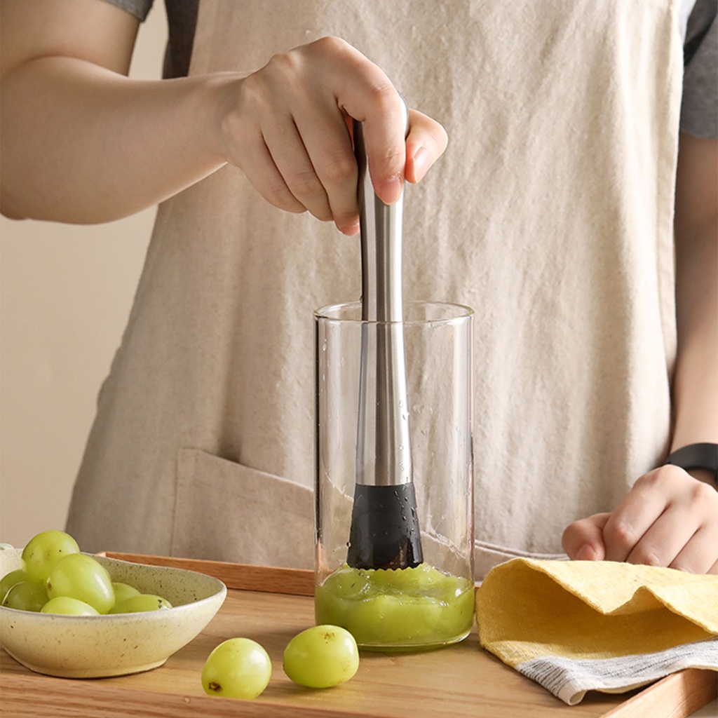 Chày Bar Dầm Pha Chế Inox 304 Đầu Nhựa Cao Cấp