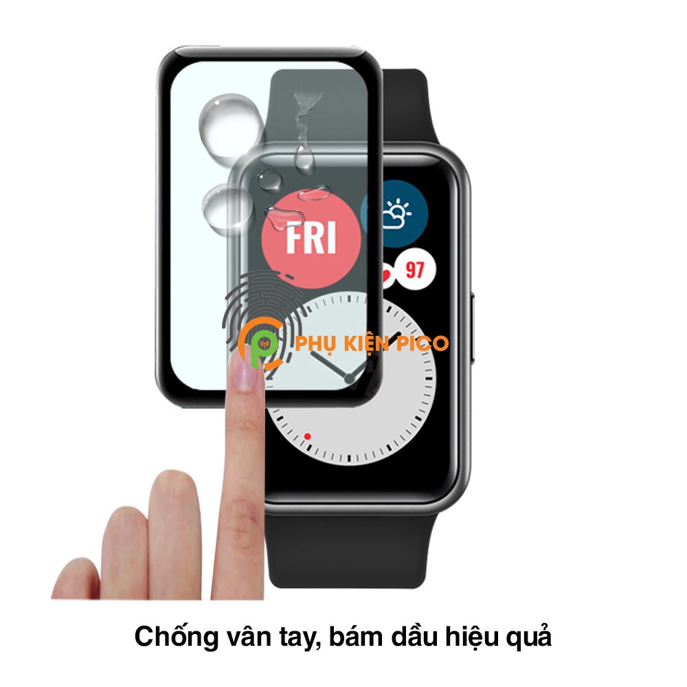 Cường lực dẻo Huawei Fit viền đen độ cứng 7H chống va đập, trầy xước - Dán màn hình đồng hồ Huawei Watch Fit