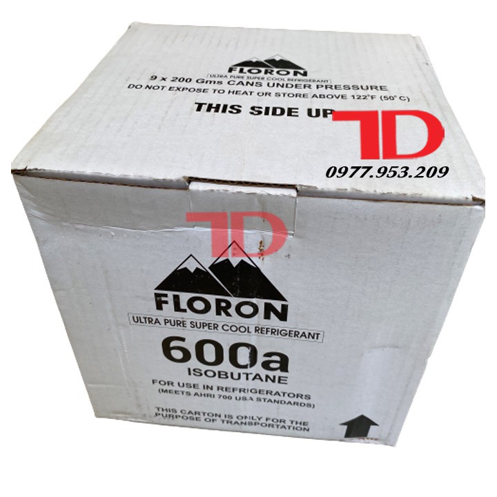 Môi chất lạnh R600, Gas lạnh R600 Ấn Độ Floron lon 200g