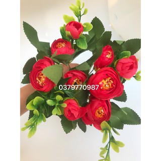 Hoa lụa - cụm hồng tỉ muội