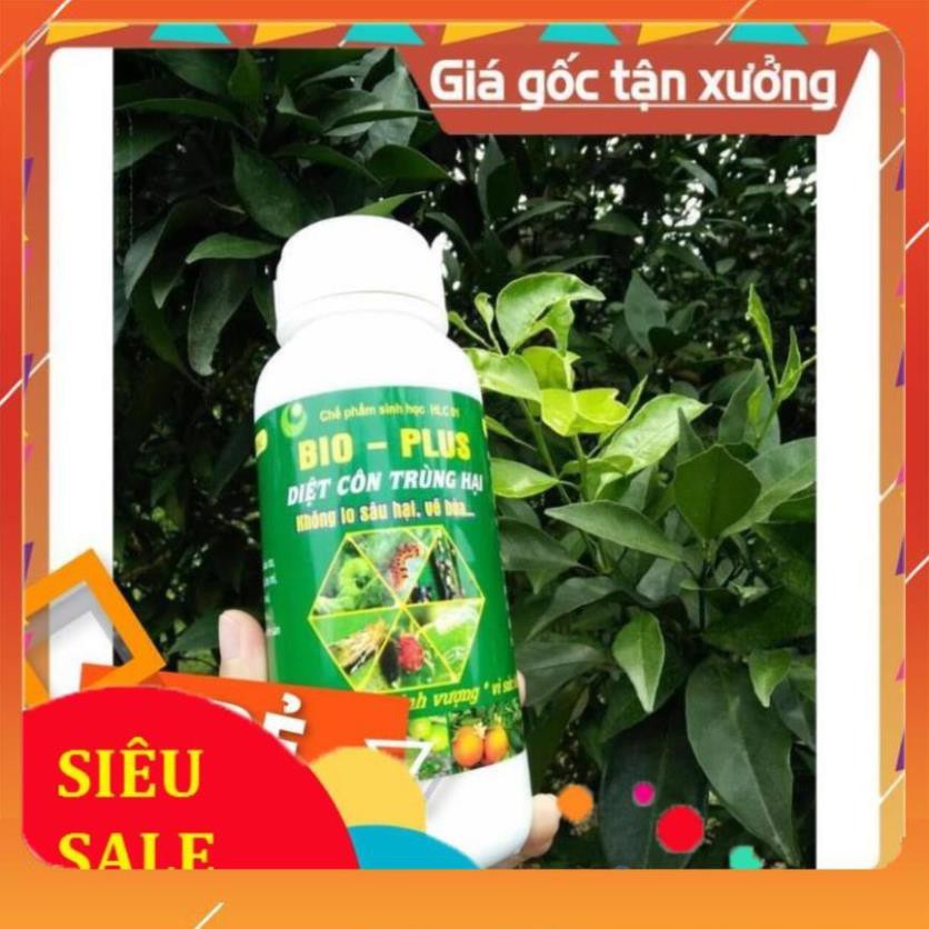 CHẾ PHẨM TRỪ SÂU SINH HỌC BIO PLUS HLC CHUYÊN DIỆT CÁC LOẠI SÂU VẼ BÙA, NHỆN ĐỎ, TRĨ, RẦY, RỆP,... CHO CÂY TRỒNG - 500ML