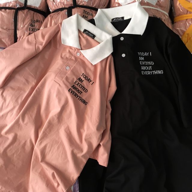 Áo Polo HÌNH THẬT thêu TODAY I AM 😊 | BigBuy360 - bigbuy360.vn