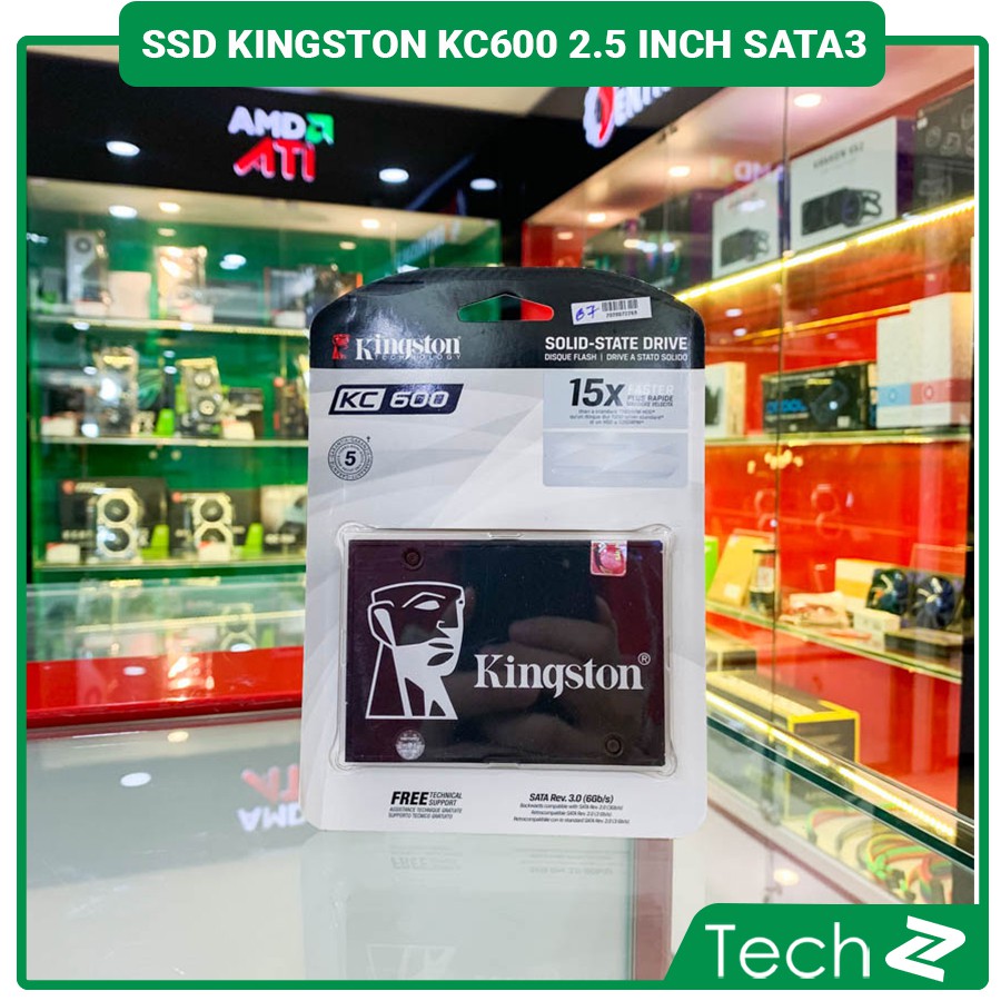 Ổ cứng SSD Kingston KC600 265GB + 512GB + 1024GB  2.5 inch SATA3 (Đọc 550MB/s - Ghi 520MB/s)