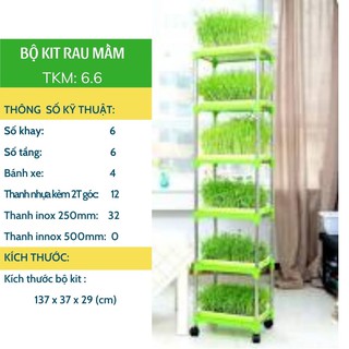 Bộ kit trồng rau mầm thủy canh chuyên dụng (6 khay 6 tầng)