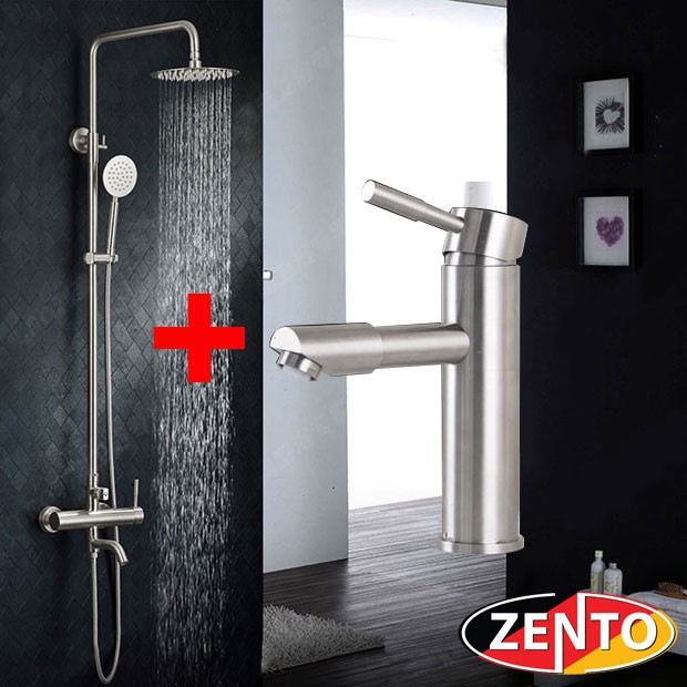 Combo sen cây & vòi lavabo inox304 zento KM103