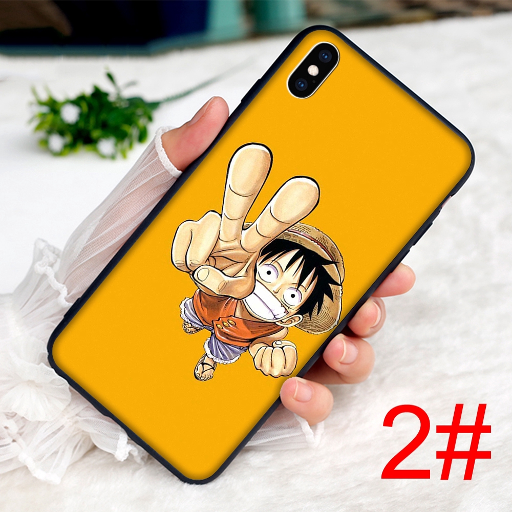 Ốp điện thoại mềm in họa tiết nhân vật Luffy One Piece cho iPhone XS Max XR X 8 7 6S Plus 6 5S SE 5