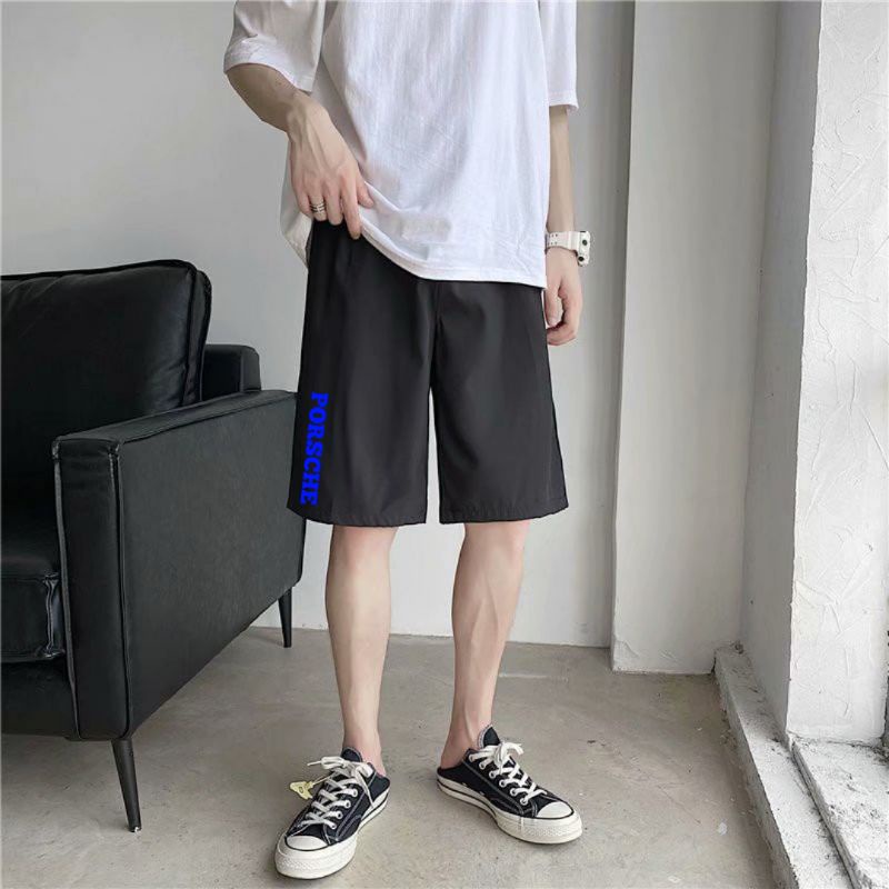 Có bigsize - Quần đùi short thể thao nam bigsize in chữ porsche xanh - po.xd.d