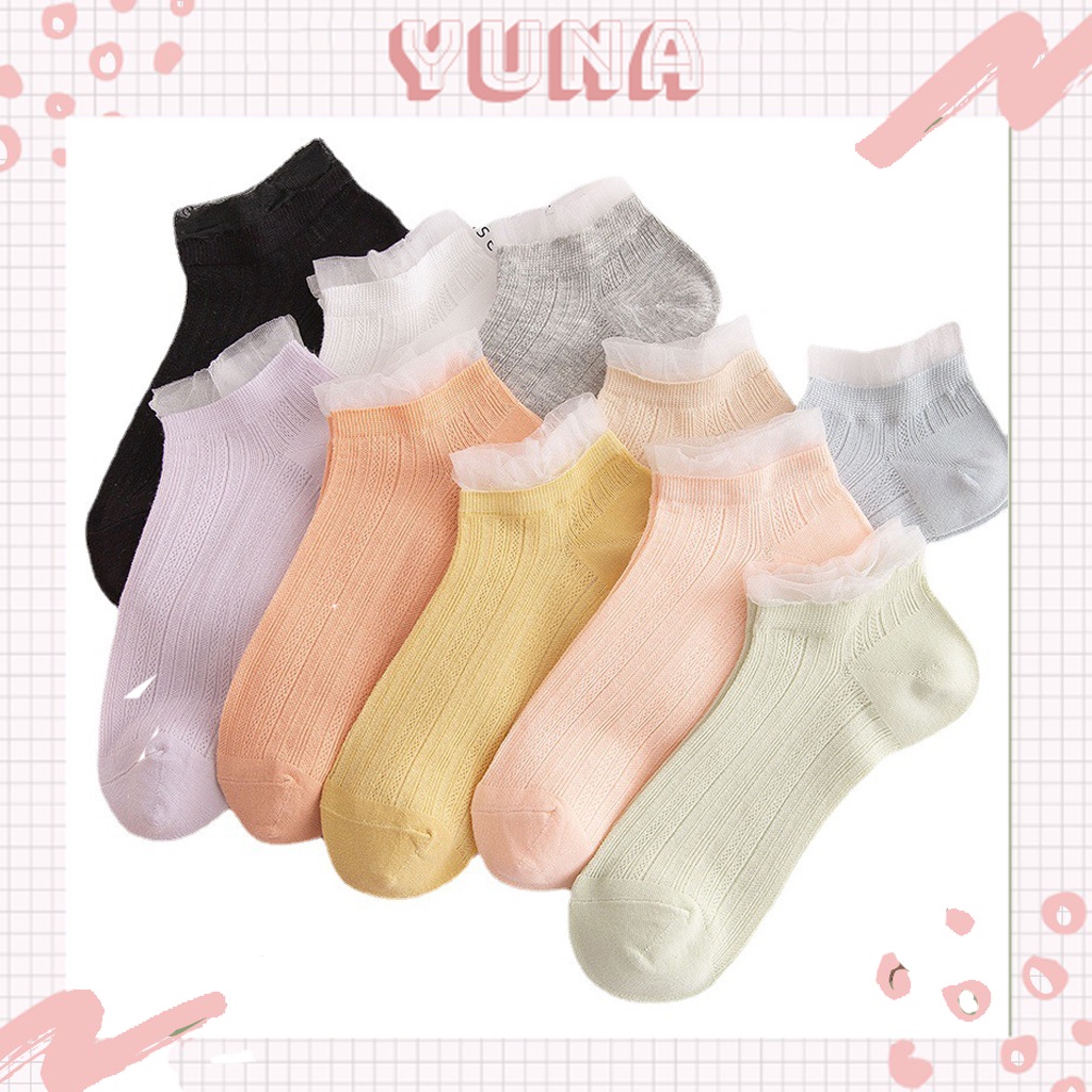 Tất Nữ Cổ Ngắn Hàn Quốc Siêu Mỏng Thấm Thấm Hút Mồ Hôi Hiệu Quả