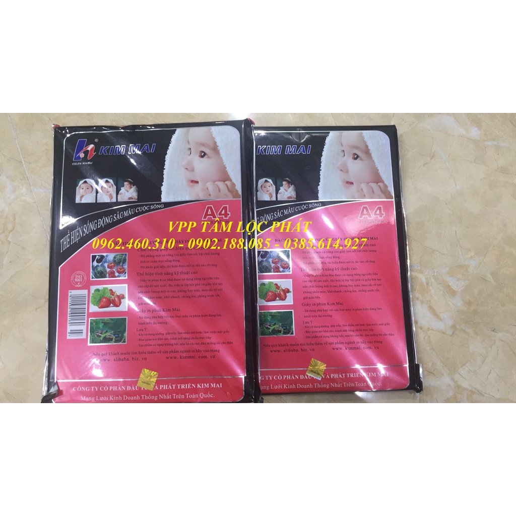 Giấy in ảnh Kim Mai 2 mặt bóng, định lượng 300gsm  - Giấy Couche 2 mặt bóng