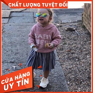 Áo hoodie nhung tăm Zara hồng cho bé gái