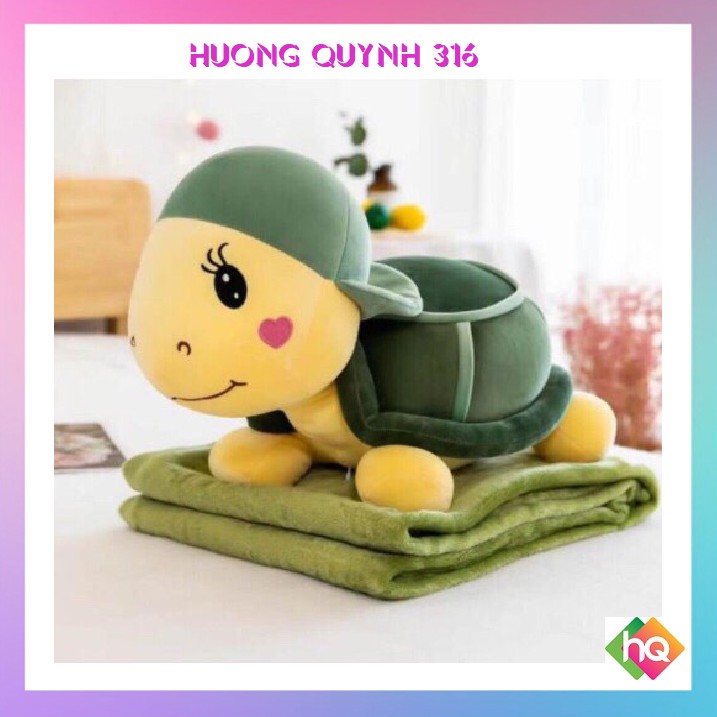 (HQ)Bộ Chăn Gối Văn Phòng Siêu Tiện Ích Hình Thú. Chăn gối gấu bông hà mã
