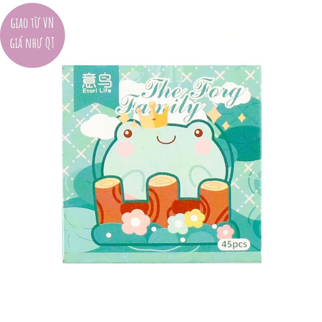 Hộp 45 hình dán sticker con vật đáng yêu để trang trí sổ lưu niệm Box Sticker ST74