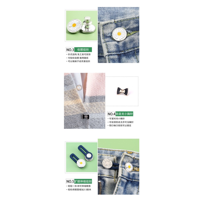 Set 10 Ghim Cài Áo Kim Loại Hình Hoa Cúc Nhỏ Đa Năng Không Cần Đóng Đinh Có Thể Tháo Rời