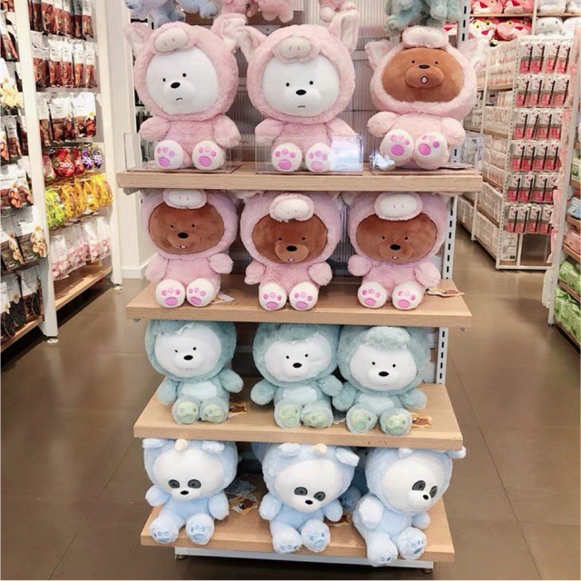 Miniso đồ chơi nhồi bông Hình Chú Gấu We Bare Bears Đáng Yêu