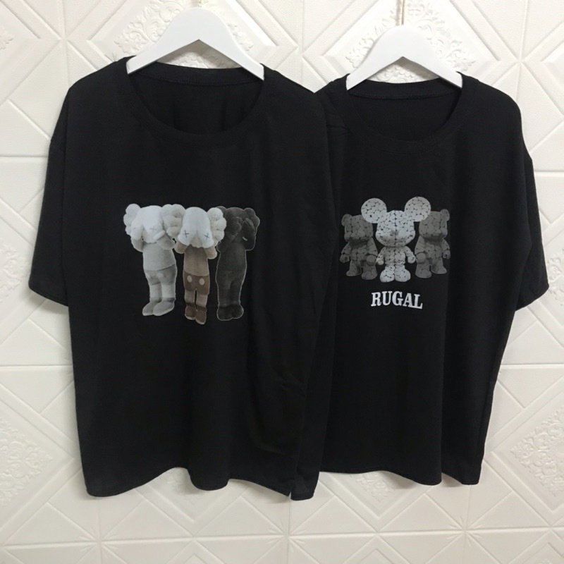 Áo Thun Tay Lỡ Unisex In Hình Gấu Kaws Thời Trang, Áo Phông Nam Nữ From Rộng