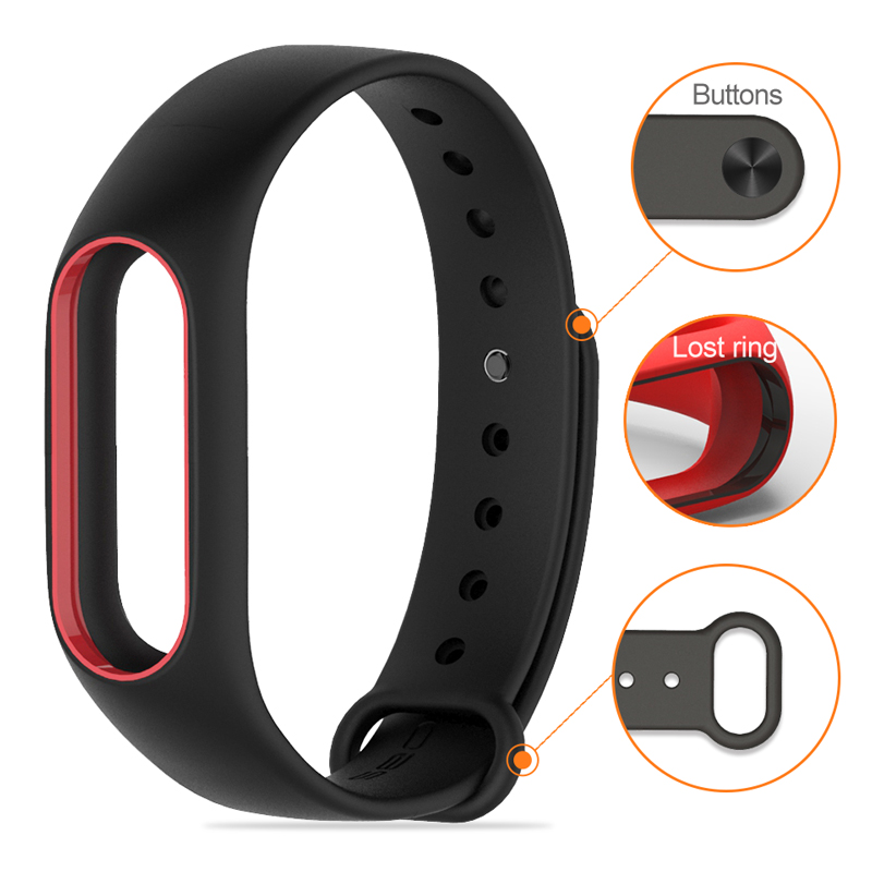 Dây đeo đồng hồ bằng silicon thay thế cho Xiaomi Mi Band 2