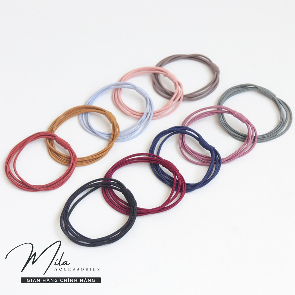 Dây buộc tóc vải hàn quốc cute MILA D104 ❤️SIÊU DỄ THƯƠNG❤️ với 4 dây co giãn siêu bền Mila Accessories