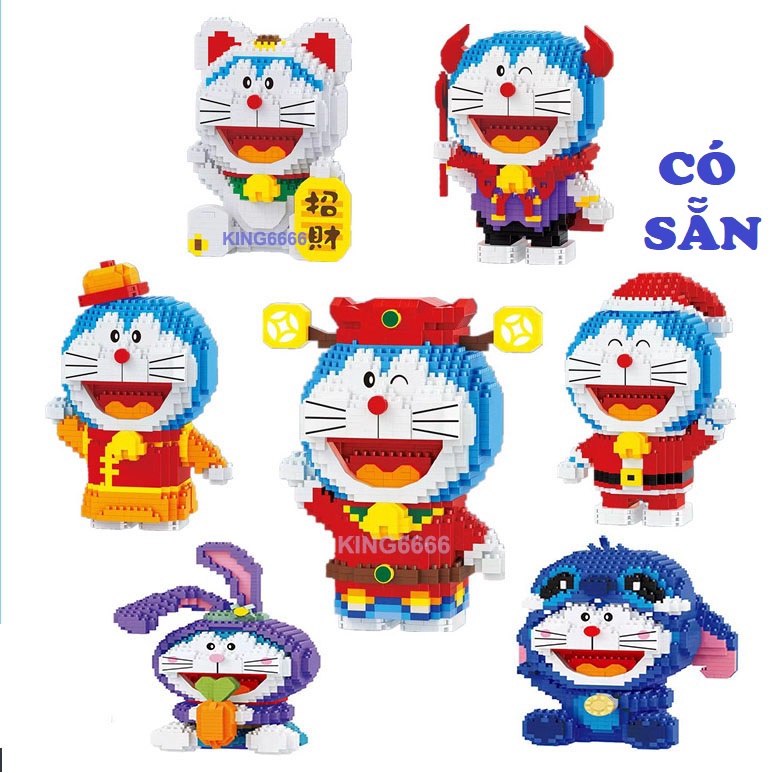 Xếp hình le go doremon noel thỏ stella lou stitch xếp hình giáng sinh cho bé đồ chơi trẻ em Doremon lắp ráp Nanoblock
