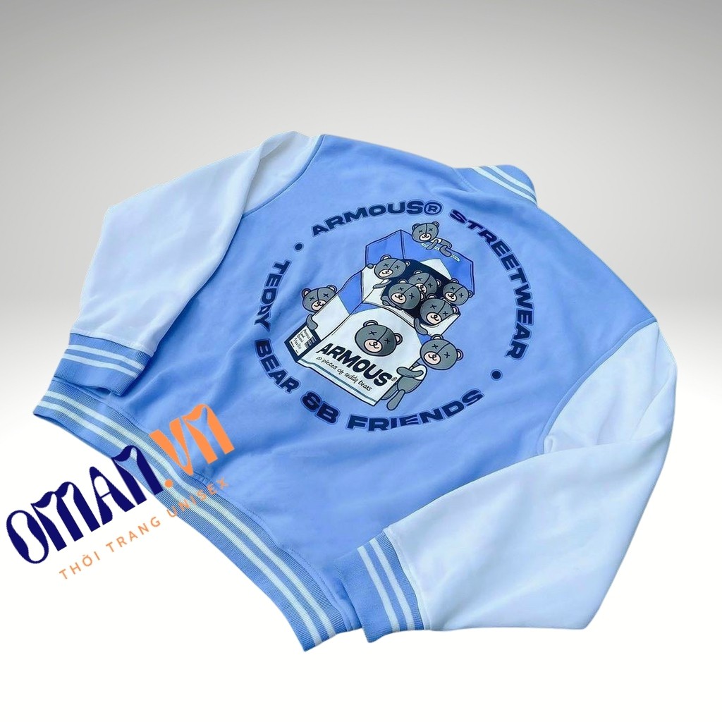 Áo khoác nỉ Cardigan ARMOUS form rộng cá tính unisex Oman