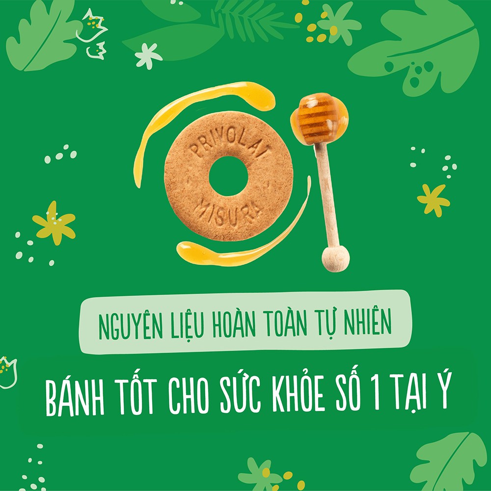 Bánh qui sữa chua không đường Misura 166.5g, bánh qui dinh dưỡng, bánh qui nhập khẩu Ý