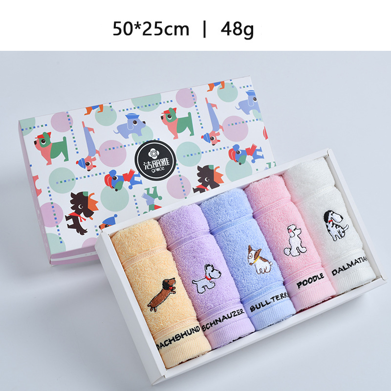 Set 5 Khăn Mặt Chất Liệu 100% Cotton Nhanh Khô Cho Bé